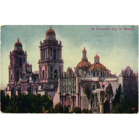 63 Cathedral City of Mexico Postcard - Picture 1 of 2
